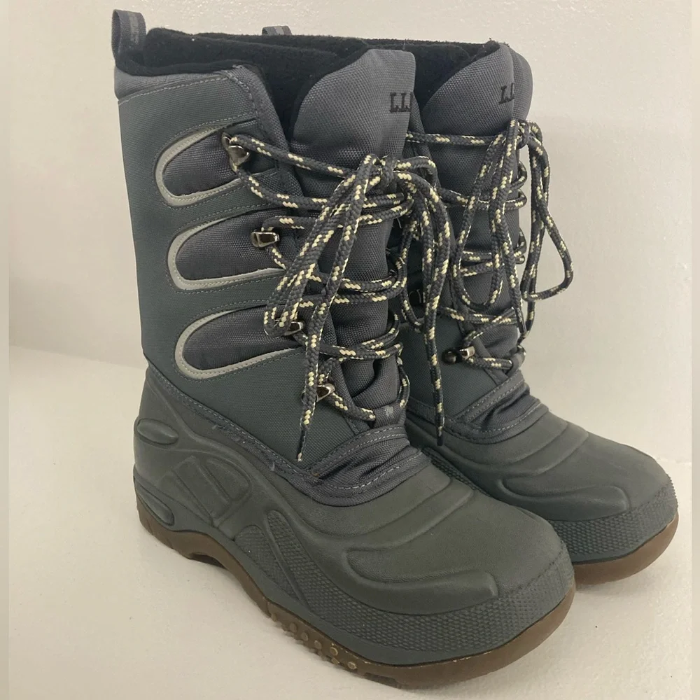 L.L.Bean Gray Winter Boot Kid’s 3G = Women’s 5G Ski Snowboard Holiday Waterproof